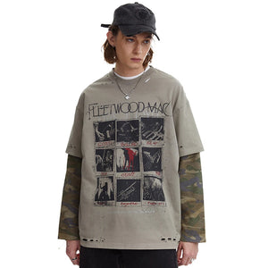 Fleetwood Mac Camo Long Sleeve T-Shirt , - Streetwear T-Shirts - Slick Street