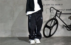 Ebony Black Splash Paint Style Pants , - Streetwear Pants - Slick Street