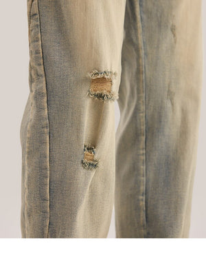 Retro Distressed Ankle Zipper Style Pants , - Streetwear Pants - Slick Street