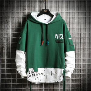 Two Tone Double Layer Style Ripped Hoodie , - Streetwear Hoodie - Slick Street