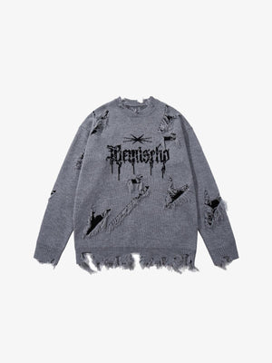 RA Distressed Sweatshirt gray, XS - Streetwear Sweatshirts - Slick Street