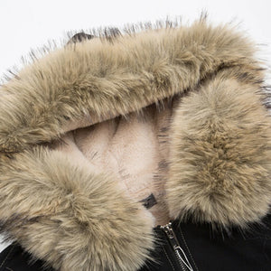 Fur Collar Parka Fleece Jacket , - Streetwear Jacket - Slick Street