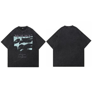 Mourn Double Face Shadow T-Shirt Black, S - Streetwear T-Shirts - Slick Street