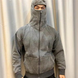 Monkey Cap Zipper Hoodie , - Streetwear Hoodie - Slick Street