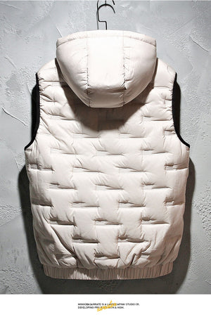 Block Pattern Vest Hoodie , - Streetwear Hoodie - Slick Street