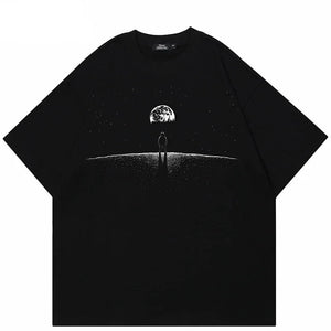Space Astronaut Graphic Oversized T-Shirt , - Streetwear T-Shirts - Slick Street