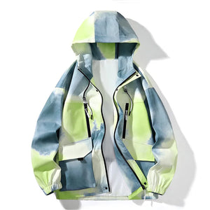 Tie Die VS23 Windbreaker Zipper Jacket Green, XS - Streetwear Jacket - Slick Street