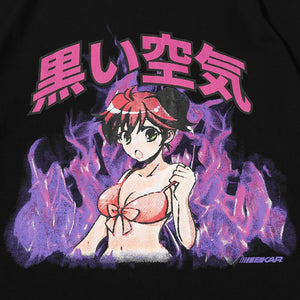 Japanese Anime Fire Girl T-Shirt , - Streetwear T-Shirts - Slick Street