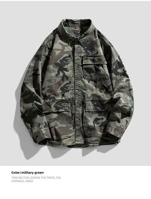 Camouflage Cotton Overshirt , - Streetwear Jackets - Slick Street