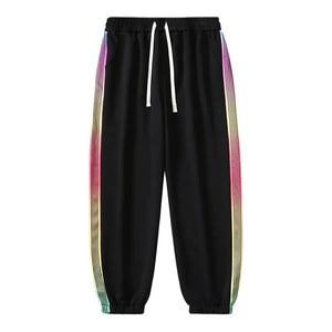 Rainbow Color Stripe Jogger Pants , - Streetwear Pants - Slick Street