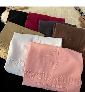 No Hard Feelings Star Polygons Embossed T-shirt , - Streetwear T-Shirts - Slick Street