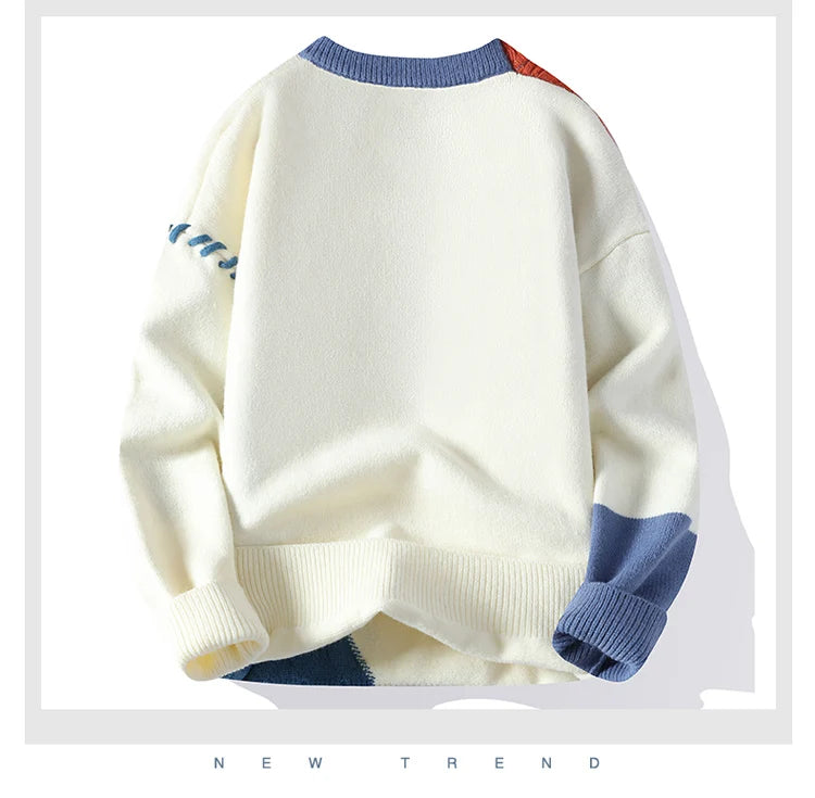 Lace Up Style Round Neck Knitted Sweater , - Streetwear Sweater - Slick Street