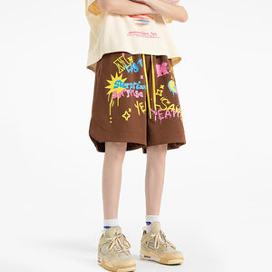 SAVAGE Colorful Neon Style Shorts Coffee, XS - Streetwear Shorts - Slick Street