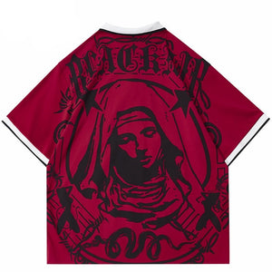 BLACKAIR Virgin Mary Graphic T-Shirt , - Streetwear T-Shirts - Slick Street
