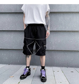 Solid Bermuda White Lining Shorts , - Streetwear Shorts - Slick Street