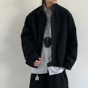 Plain Color Cropped Jacket , - Streetwear Jacket - Slick Street