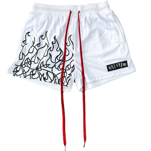Hot Rod Fire Flame Pattern Shorts , - Streetwear Shorts - Slick Street