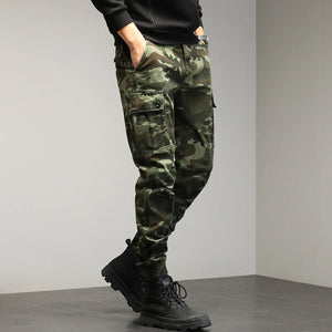 Classic Vector Camouflage Slim Fit Pants Army Green, 29 - Streetwear Cargo Pants - Slick Street