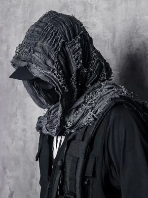 Ripped Design Round Neck Scarf , - Streetwear Accessories - Slick Street