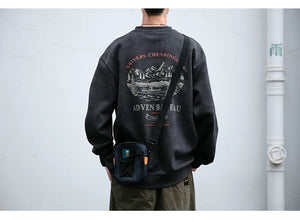 Gray Color Mountain Valley Design Sweater , - Streetwear Sweater - Slick Street