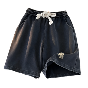 Gothic Washed Knee Length Shorts , - Streetwear Shorts - Slick Street