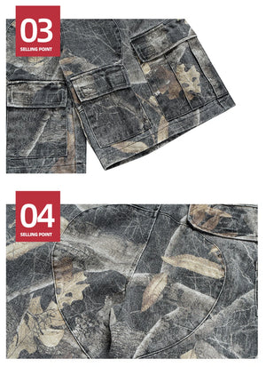 Hunting Camo Cargo Shorts , - Streetwear Shorts - Slick Street