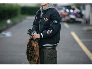 OREGON WILD Rock Patches Bomber Jacket , - Streetwear Jacket - Slick Street