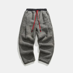 Solid Color Drawstring Fleece Pants Grey, XS - Streetwear Pant - Slick Street