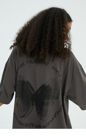 UNUSUAL ORIGINAL Butterfly Shadow Graphic T-Shirt , - Streetwear T-Shirts - Slick Street