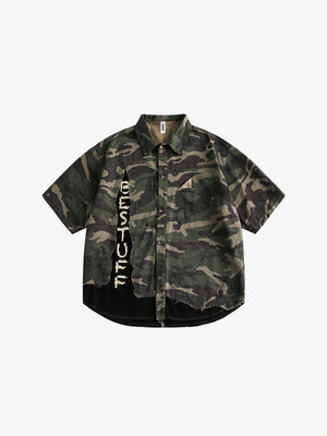 TUFF Green Camo Shirt Green, M - Streetwear Shirt - Slick Street