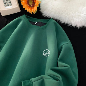 Cute Dog Graphic Waffle Fabric Sweater Green, XXS - Streetwear Sweater - Slick Street