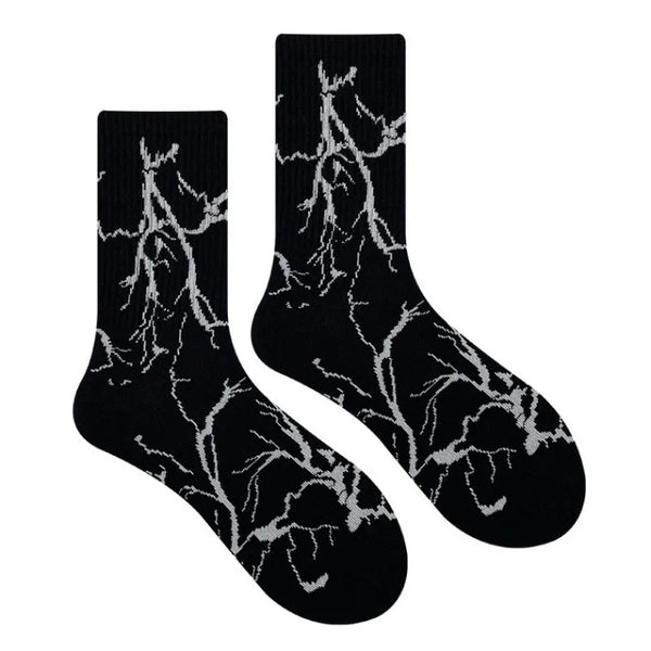 Bolt Lightning V1 Socks Black, One Size - Streetwear Socks - Slick Street