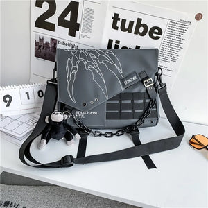 Single Shoulder Multifunctional Bag Gray, - Streetwear Bag - Slick Street
