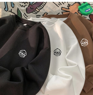 Cute Dog Graphic Waffle Fabric Sweater , - Streetwear Sweater - Slick Street