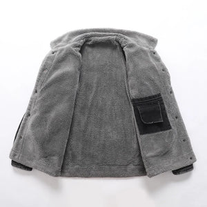 Neutral Color Button Up Fleece Jacket , - Streetwear Jacket - Slick Street