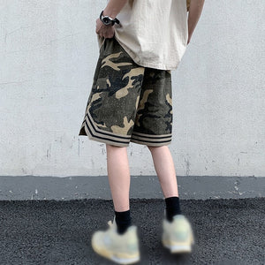 Camo Goth Knee Length Shorts , - Streetwear Shorts - Slick Street