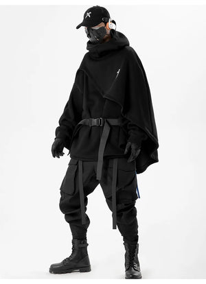 High Neck Cloak Two Piece Hoodie , - Streetwear Hoodie - Slick Street