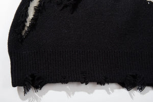 Skull Star Knitted Sweatshirt , - Streetwear Sweatshirts - Slick Street