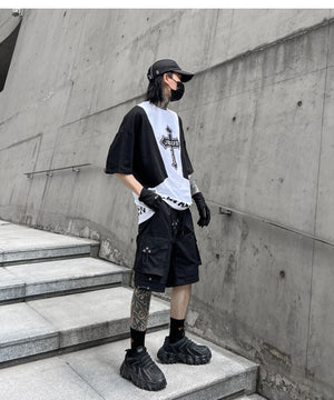 B1 Eyelet Style Combat Shorts , - Streetwear Shorts - Slick Street