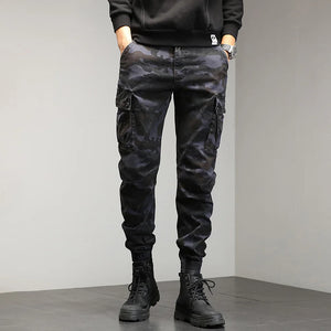 Drawstring Combat Military Cargo Pants Grey, 28 - Streetwear Pants - Slick Street