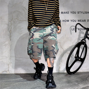 Tactical Camouflage Knee Length Shorts , - Streetwear Shorts - Slick Street
