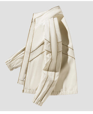 Striped White Lining With Rib sleeve Style Jacket , - Streetwear Jacket - Slick Street