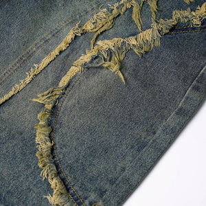 Vintage Loose Distressed Denim Shorts , - Streetwear Shorts - Slick Street