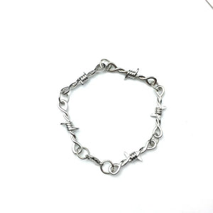 Y2K Punk Wire Necklace & Bracelet Silver Bracelet, - Streetwear Necklace - Slick Street