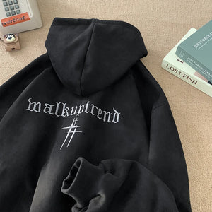 Malk Up Trend Suede Hoodie Black, XS - Streetwear Hoodie - Slick Street