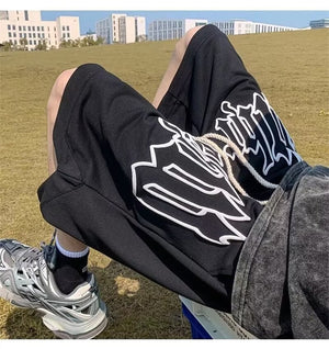 Diligent Boundary Letter Y2K Bermuda Shorts , - Streetwear Shorts - Slick Street