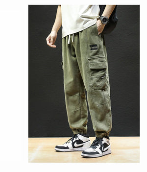 Straight Fit Elastic Ankle Length Pants , - Streetwear Pants - Slick Street