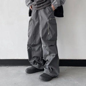 Large Knee Pocket Baggy Pants Gray, XS - Streetwear Pants - Slick Street