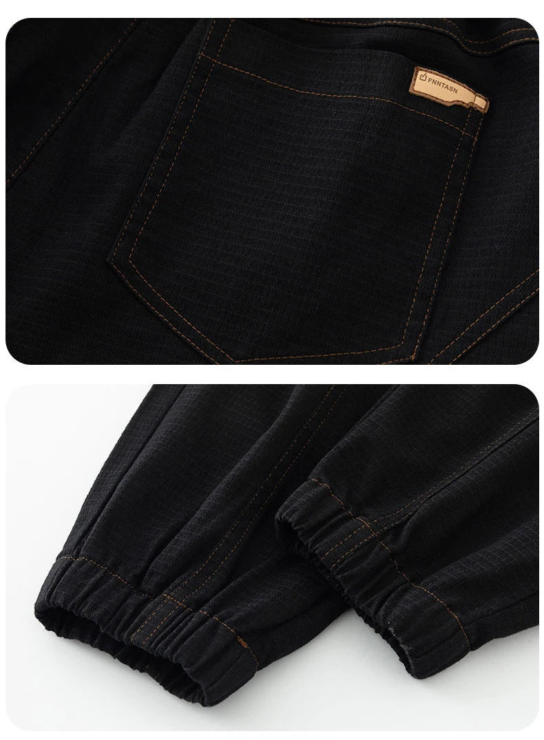 Elastic Cropped Pockets Safari Style Pants ,  - Streetwear Pants - Slick Street