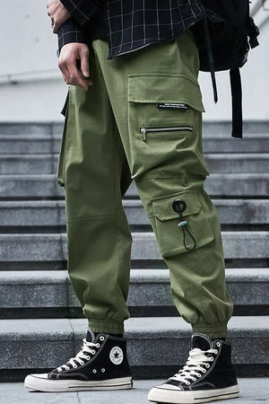 BAR Cargo Pants Green, M - Streetwear Pants - Slick Street